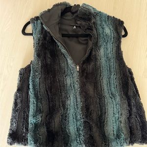 Aqua Faux Fur Vest